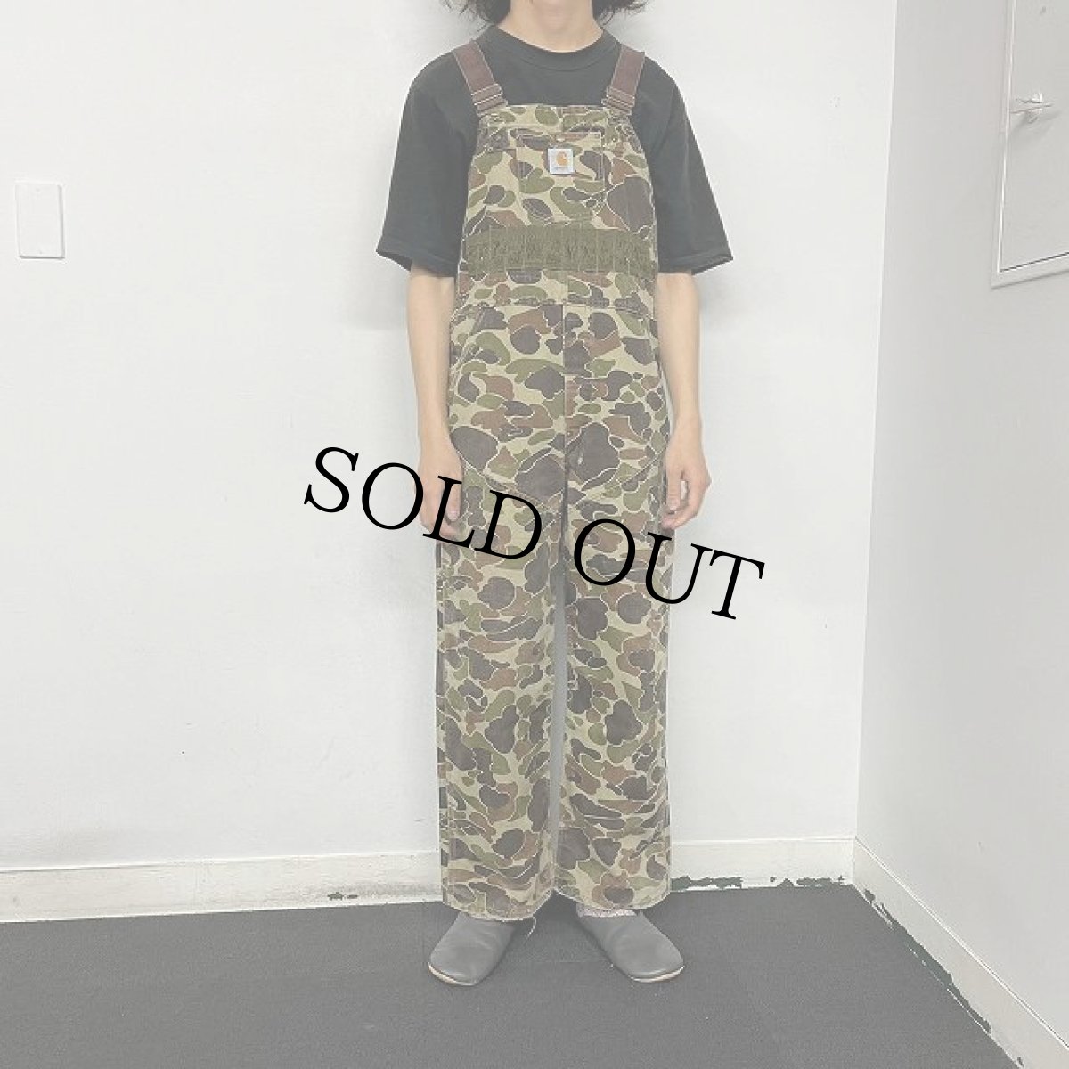 画像2: Carhartt ダックハンターカモ ダブルニーダックオーバーオール W38 (2)