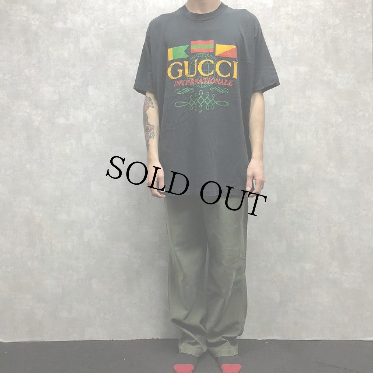 画像2: 90's ブート GUCCI INTERNATIONALE USA製 Tシャツ XXL (2)