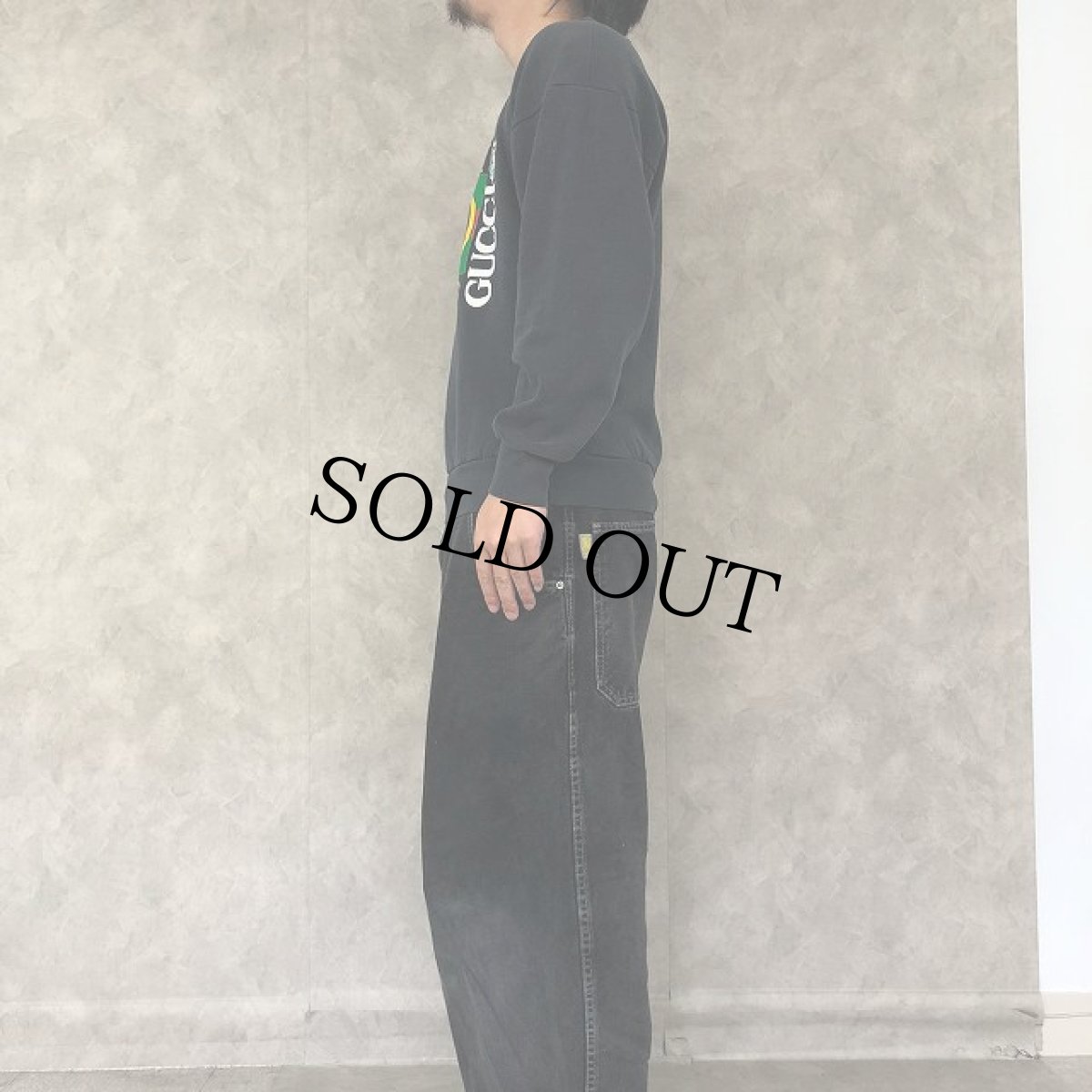 画像2: 90's USA製 ブート GUCCI ロゴプリントスウェット L (2)