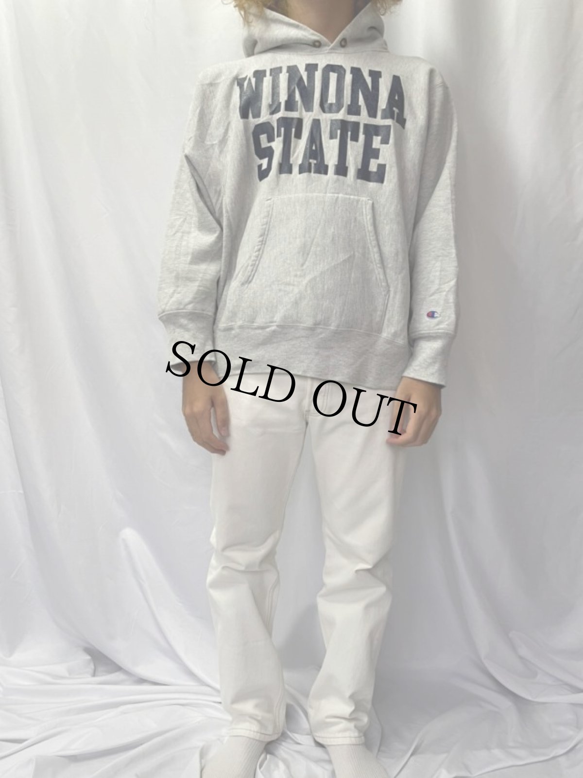 画像2: 80's Champion REVERSE WEAVE トリコタグ USA製 "WINONA STATE" フーディ M (2)