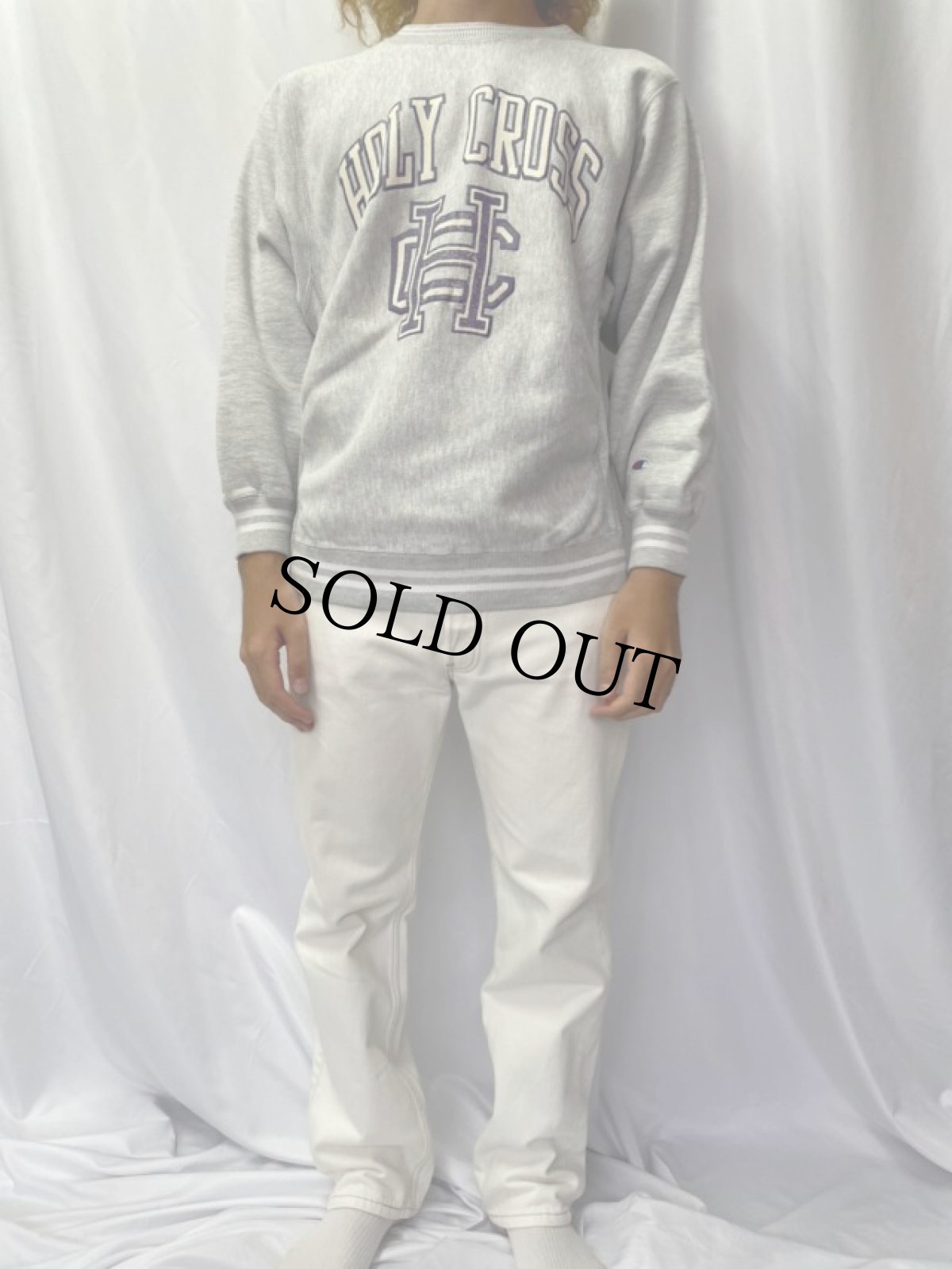 画像2: 80's Champion REVERSE WEAVE トリコタグ USA製 "HOLY CROSS" M (2)