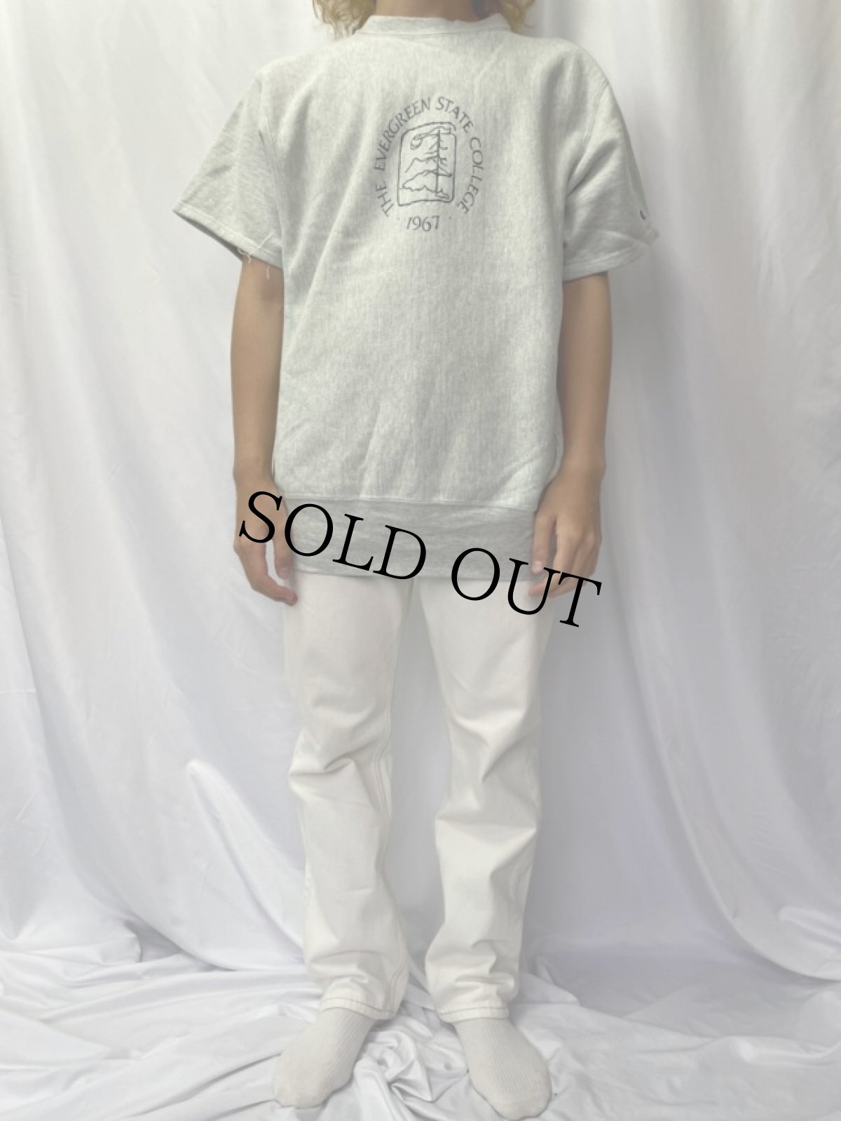 画像2: 80's Champion REVERSE WEAVE トリコタグ USA製 グリーンステッチ XL (2)