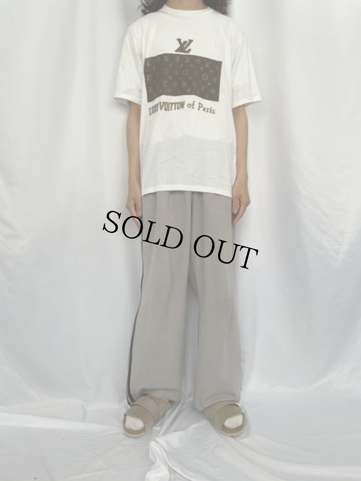 画像2: 90's LOUIS VUITTON ブート USA製 ラメプリントTシャツ XL (2)