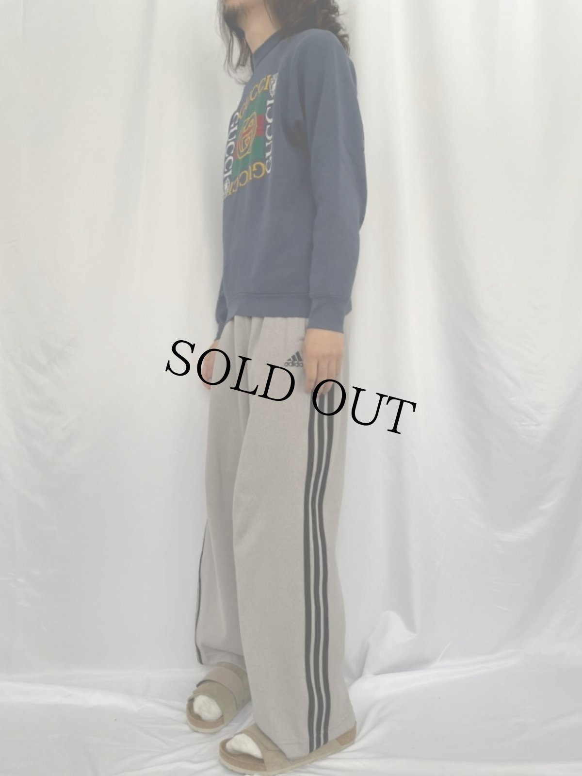 画像3: 90's USA製 ブート GUCCI ロゴプリントスウェット L (3)