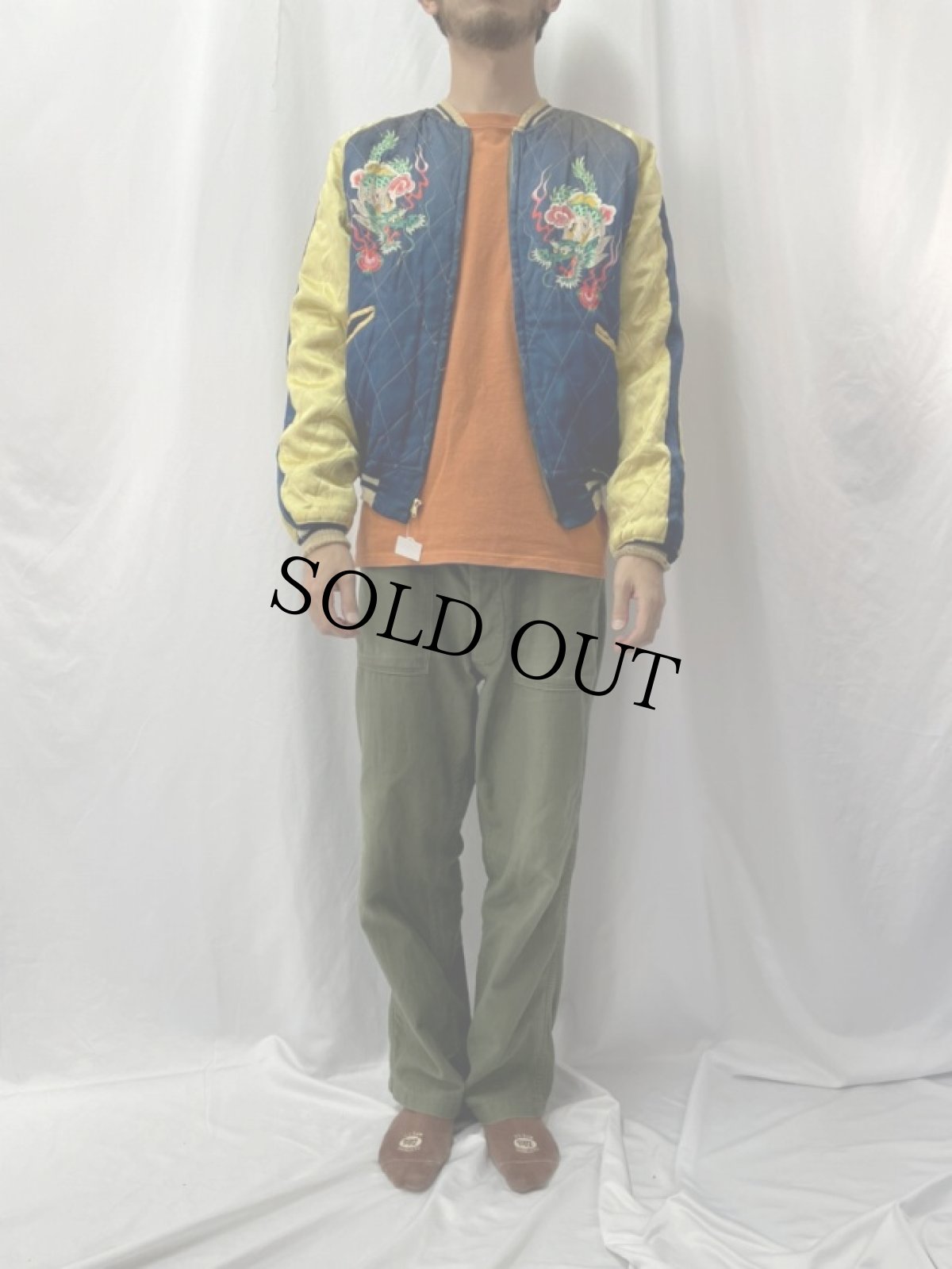 画像5: 40's〜50's "プリントスカ" 鷹×龍×虎 サテンスカジャン (5)