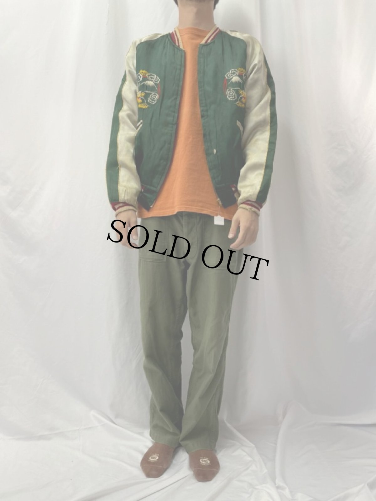 画像8: 40's〜50's "プリントスカ" 鷹×龍×虎 サテンスカジャン (8)