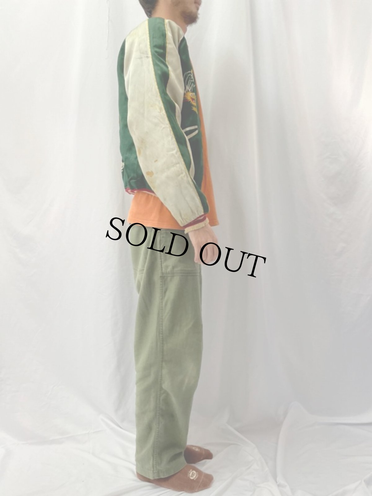 画像9: 40's〜50's "プリントスカ" 鷹×龍×虎 サテンスカジャン (9)