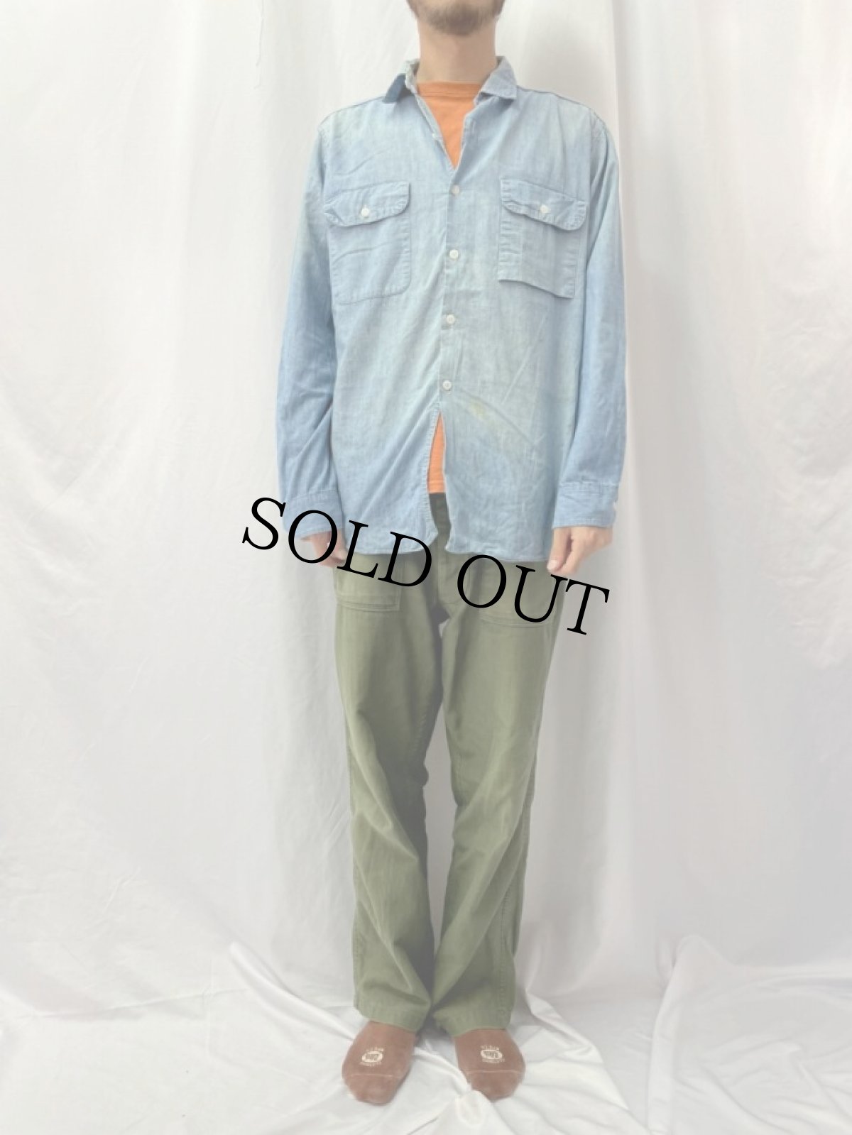 画像2: 50's〜60's BIG YANK "振らしポケット" マチ付き シャンブレーシャツ (2)