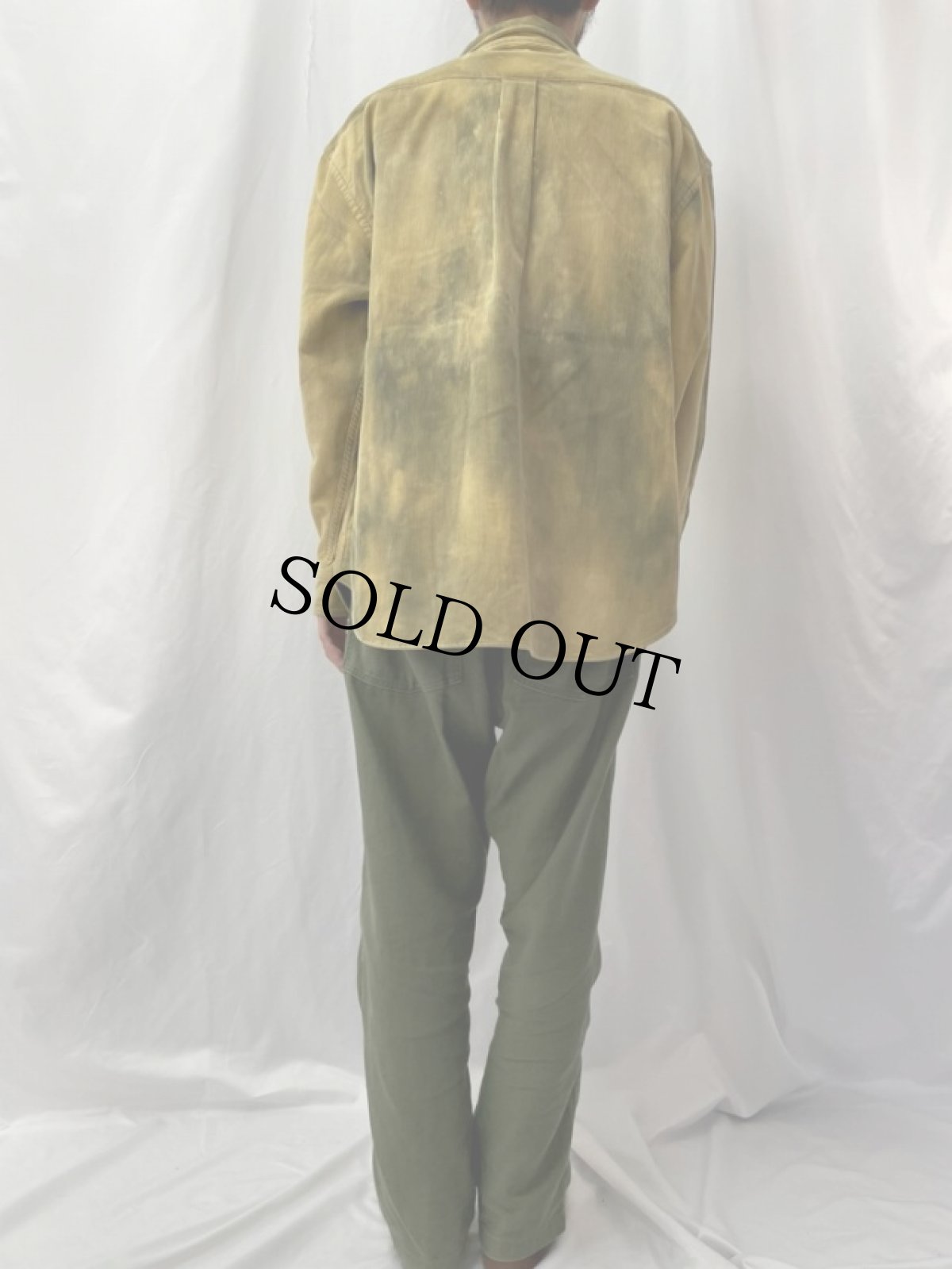 画像4: 90's〜 Ralph Lauren RRL 三ツ星 チンスト付き コーデュロイプルオーバーワークシャツ L (4)