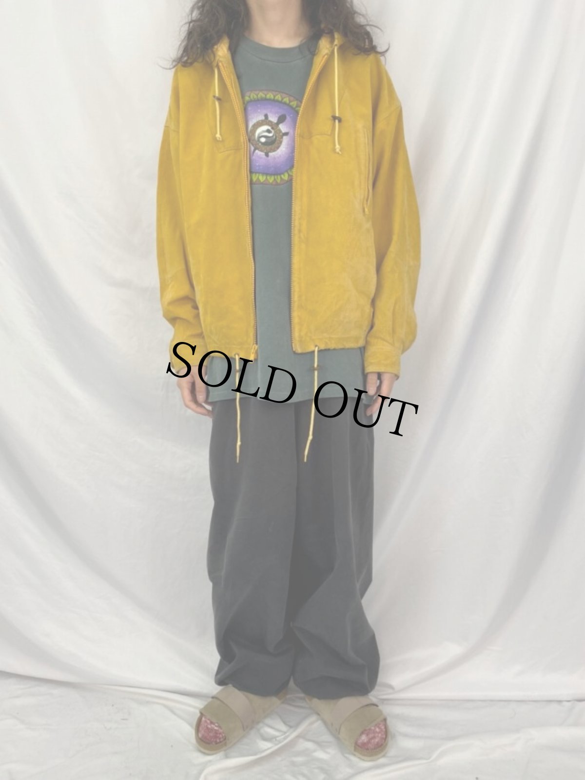 画像2: 90's ADVEBTURE BOUNDING ヌバックレザーパーカー M (2)