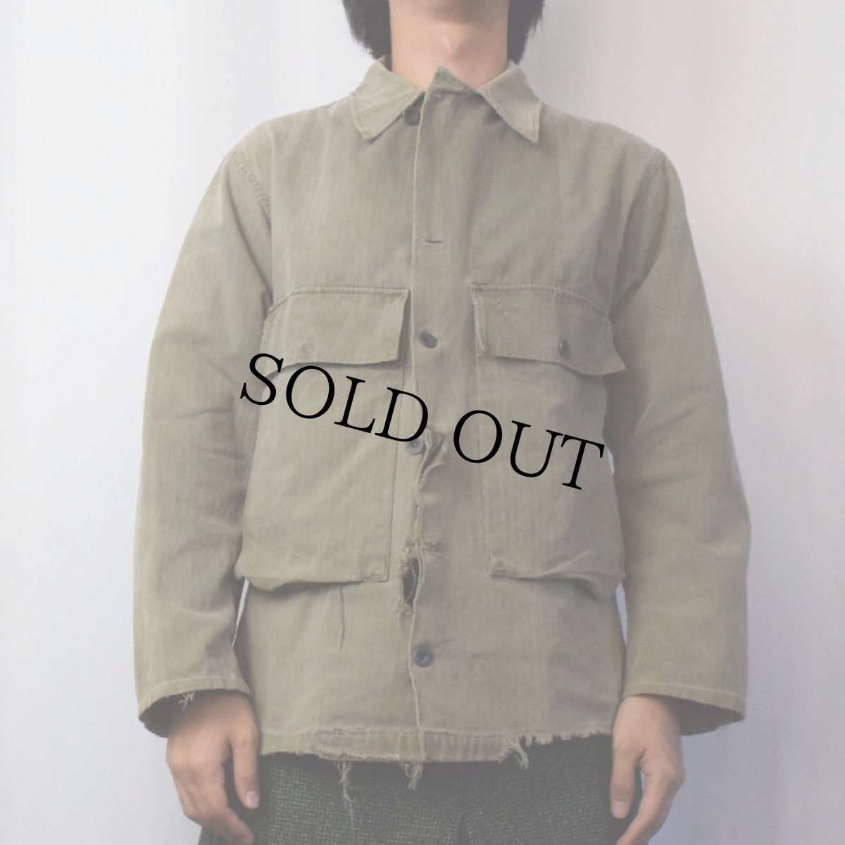 画像2: 40's U.S.NAVY M-42 HBTジャケット  (2)