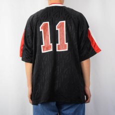 画像3: 90's UMBRO フロッキープリント Vネック ゲームシャツ L (3)