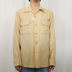 画像2: 60's PENDLETON カラーネップ混 ウールオープンカラーシャツ M (2)