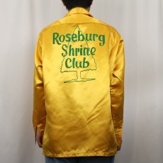 画像4: 60's Weber Bowling Shirt Co. チェーン刺繍 サテンボーリングシャツ L (4)