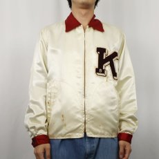 画像2: 60's Holt's Sporting Goods Fab Knit ワッペン付き サテンジャケット SIZE38 (2)