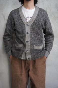 画像1: 【SALE】 40〜50's PENNEY'S パチポケ ゴマ塩スウェットカーディガン SIZE36 (1)