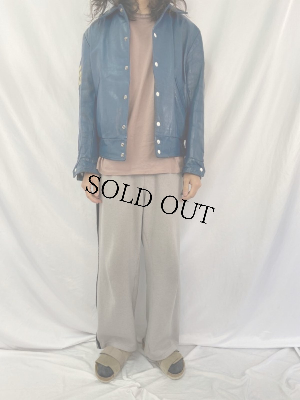 画像3: 70's "UNIVERSITY OF TORONTO" フェルトパッチ付き レザージャケット (3)