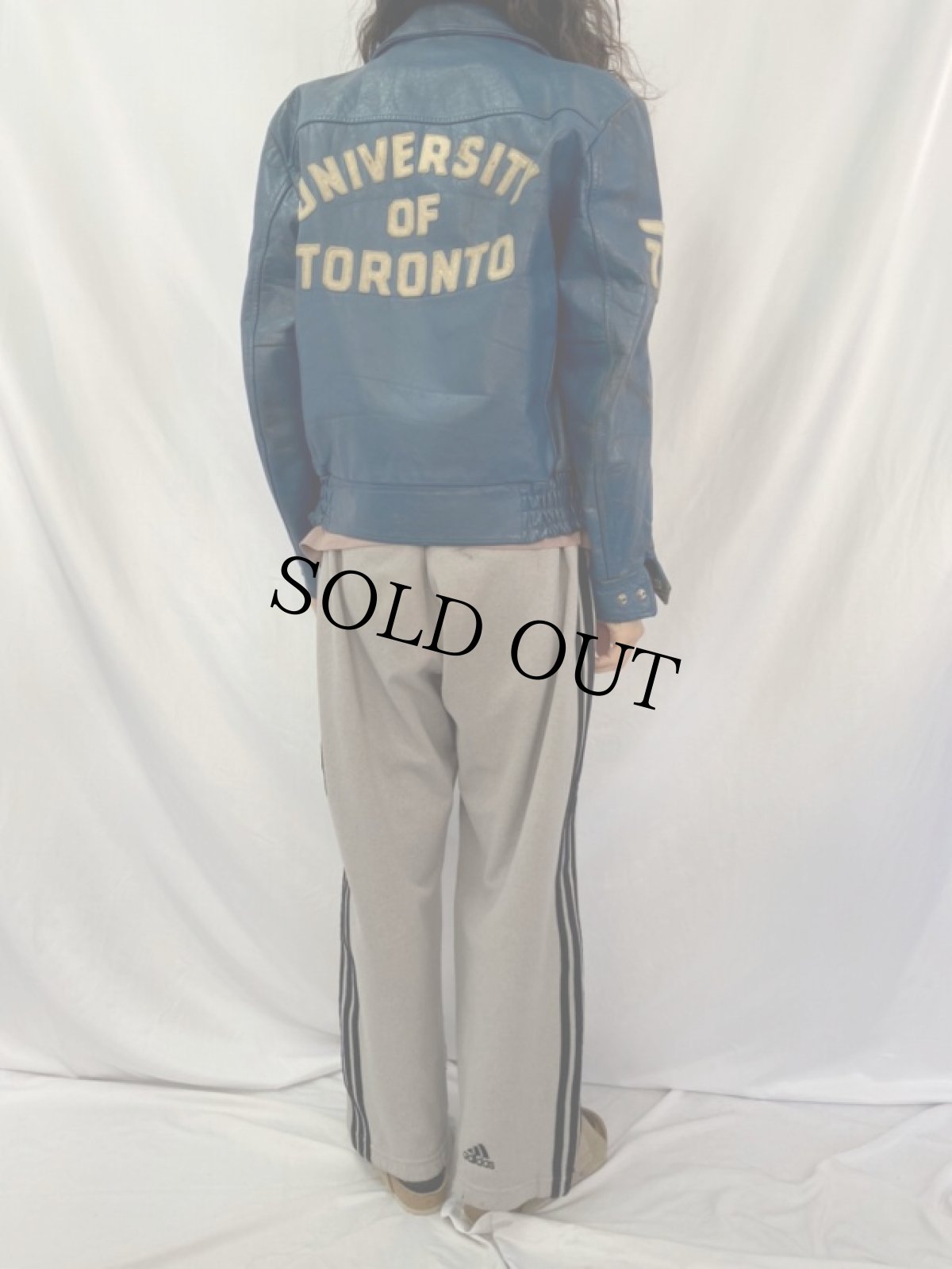 画像5: 70's "UNIVERSITY OF TORONTO" フェルトパッチ付き レザージャケット (5)