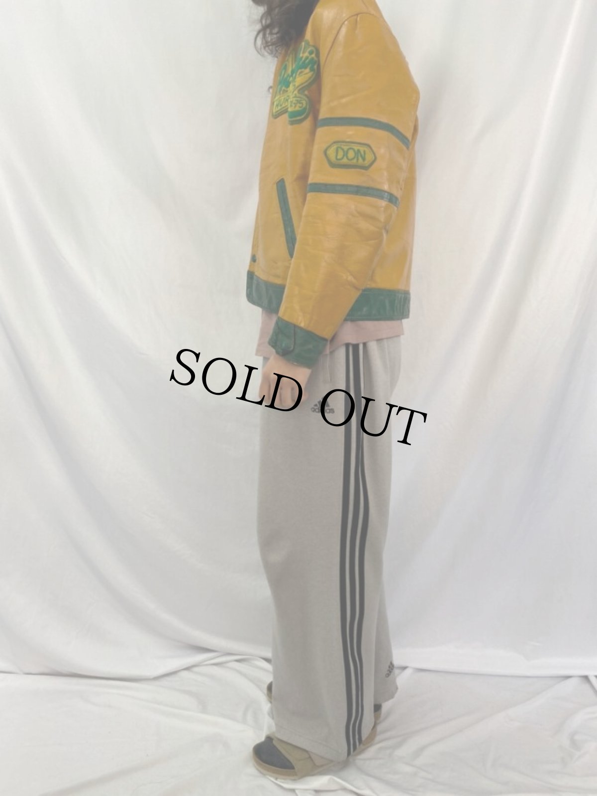 画像3: 70's パッチ付き ツートーン レザースタジャン (3)