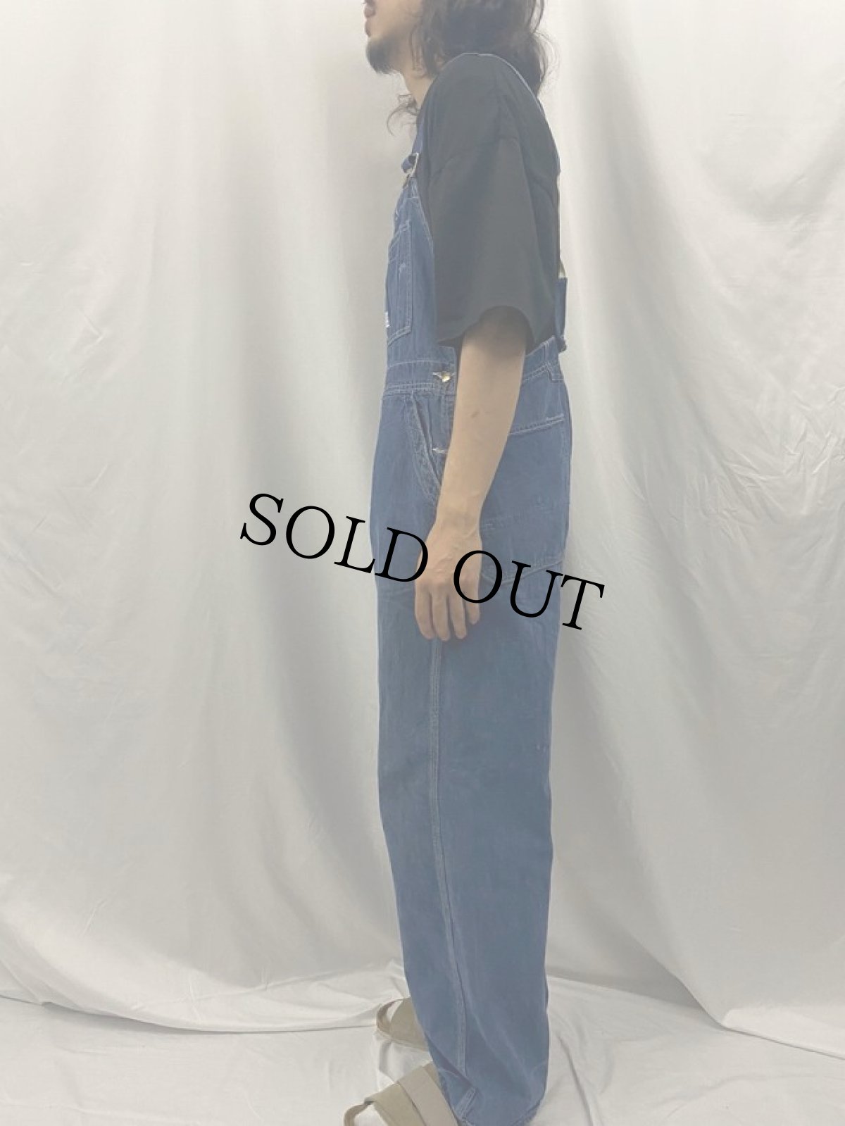 画像3: 60's HERCULES VAT DYED ローバック デニムオーバーオール (3)