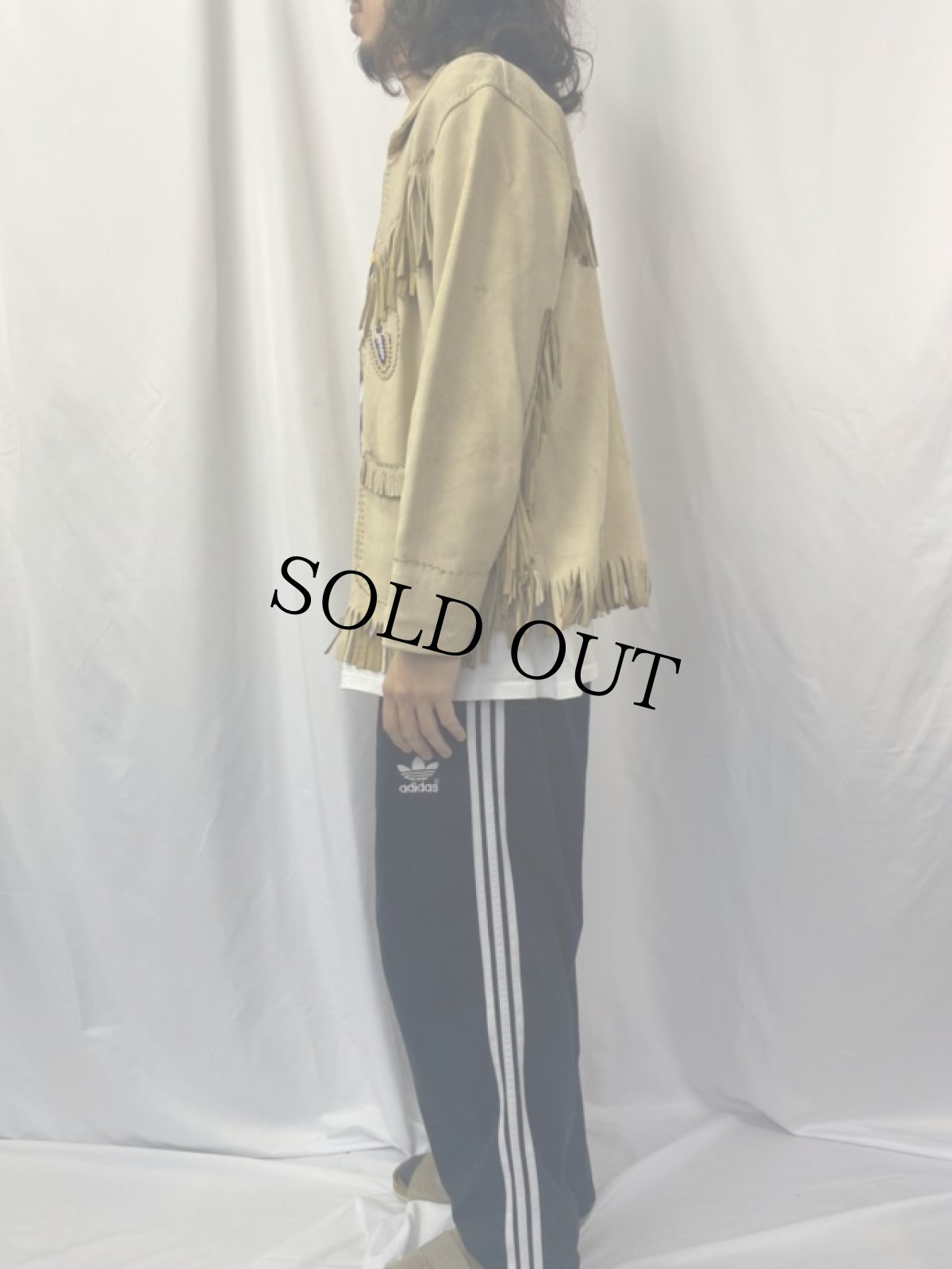 画像3: 60's ビーズ刺繍 フリンジレザージャケット (3)