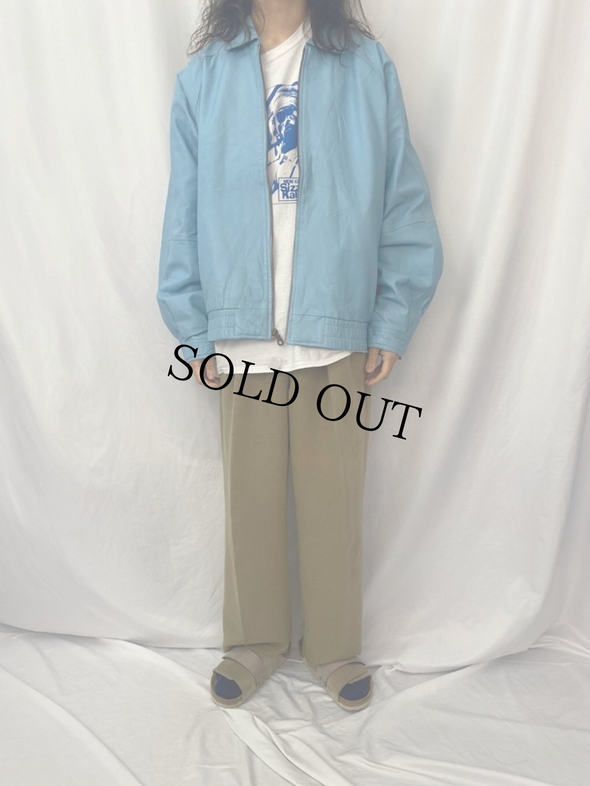 画像2: 80〜90's SANZZINI レザージャケット 2XL (2)