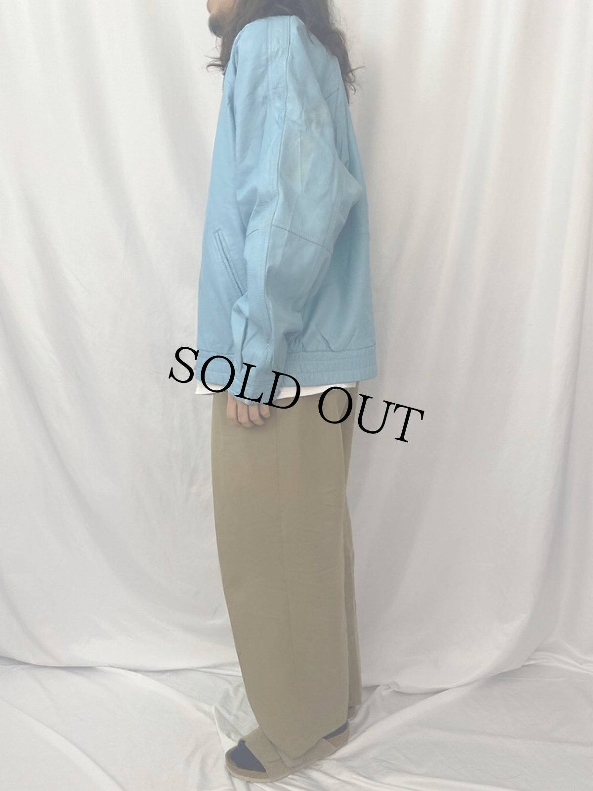 画像3: 80〜90's SANZZINI レザージャケット 2XL (3)