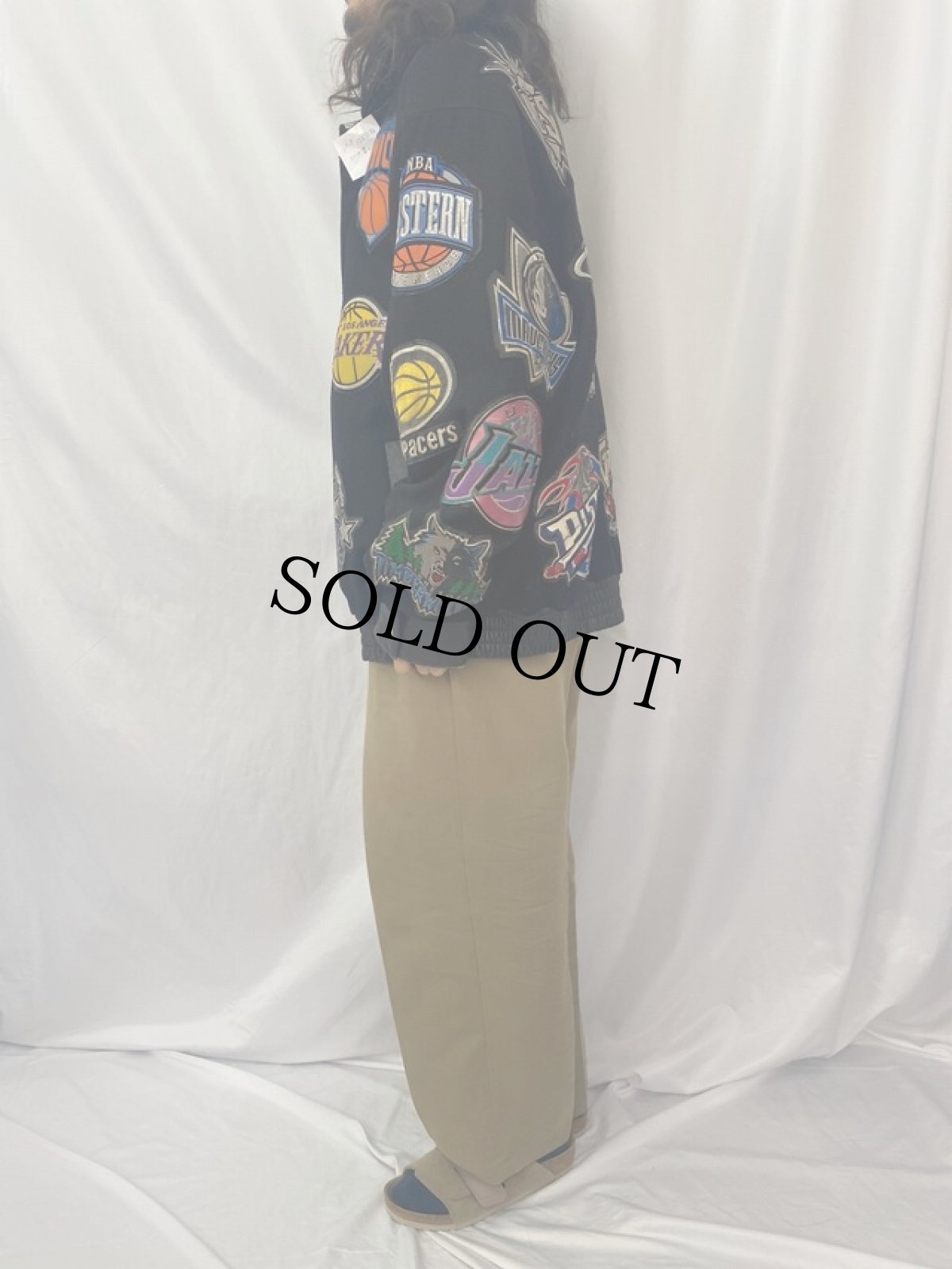 画像3: JEFF HAMILTON NBAチームワッペン付き ウール×レザースタジャン XXXL (3)