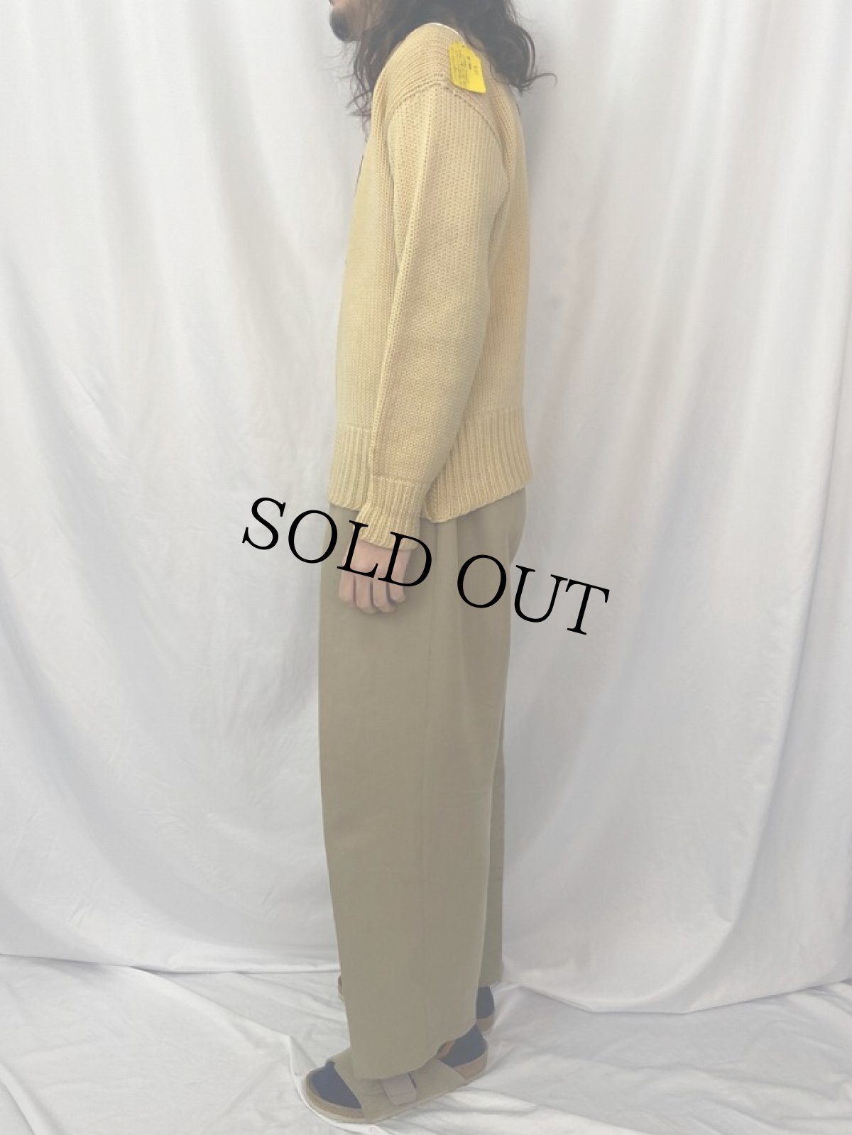 画像3: 40〜50's "YALE" フェルトパッチ ウールニットセーター (3)