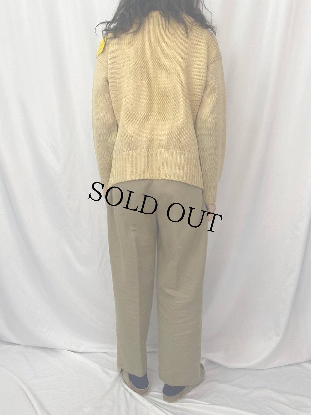 画像4: 40〜50's "YALE" フェルトパッチ ウールニットセーター (4)