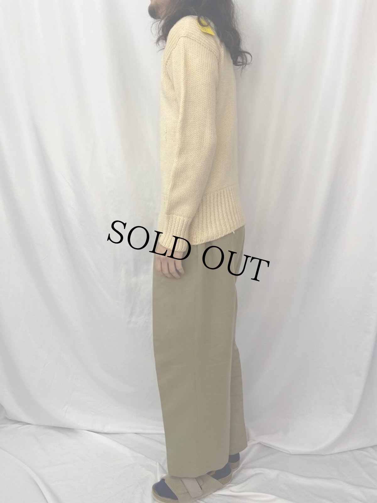 画像3: 40〜50's Stadium "YALE" フェルトパッチ ウールニットセーター (3)