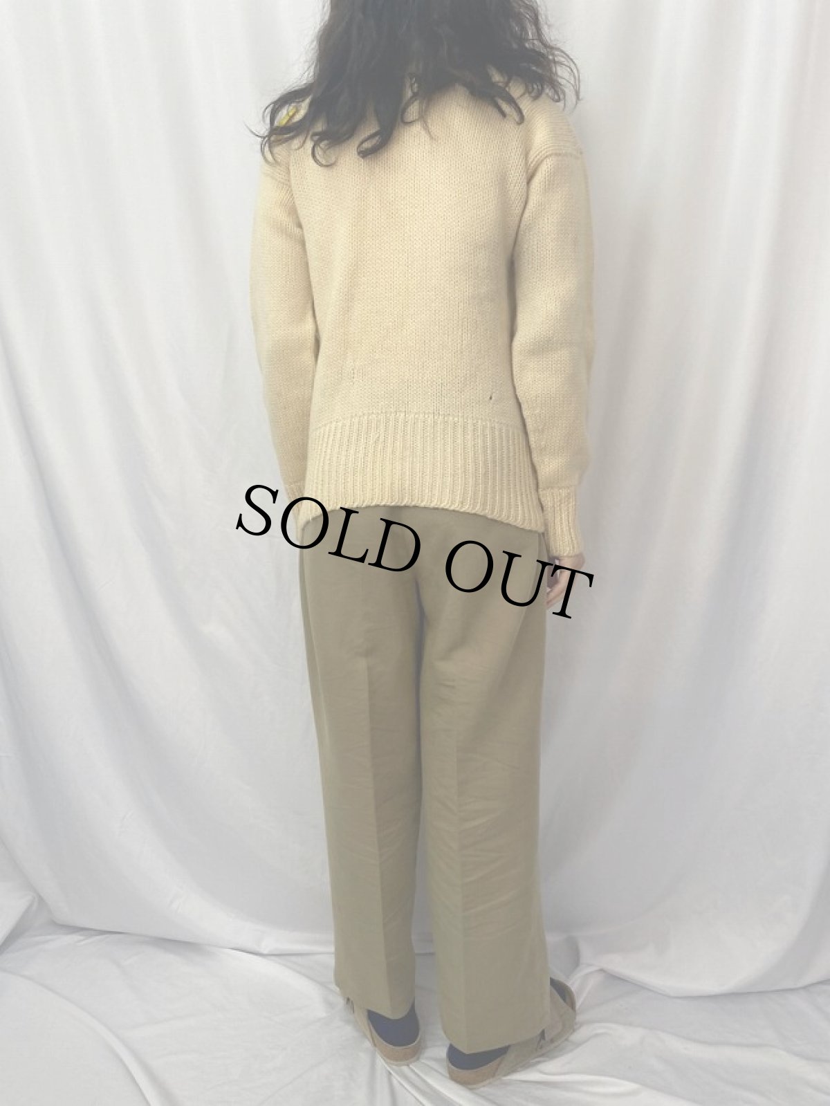 画像4: 40〜50's Stadium "YALE" フェルトパッチ ウールニットセーター (4)