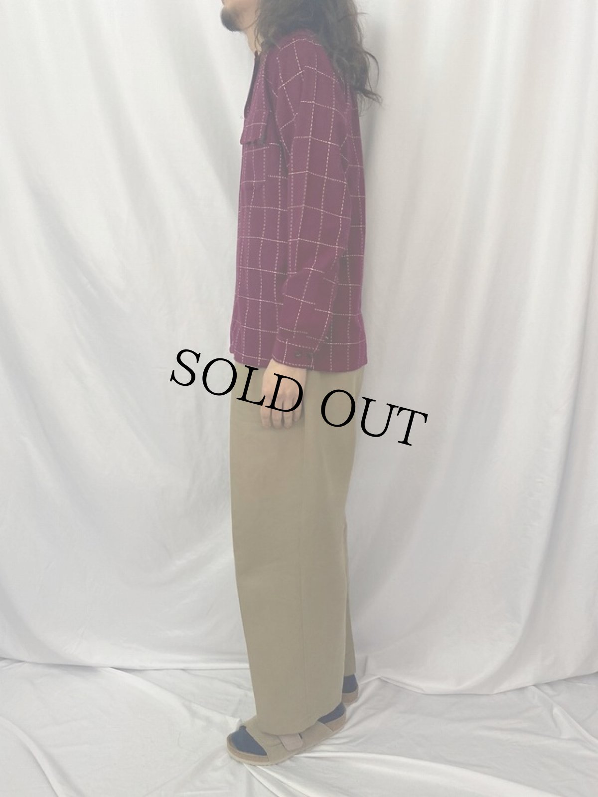 画像3: 50's Weather Wise 格子柄 "ハンドステッチ" オープンカラーウールシャツ (3)