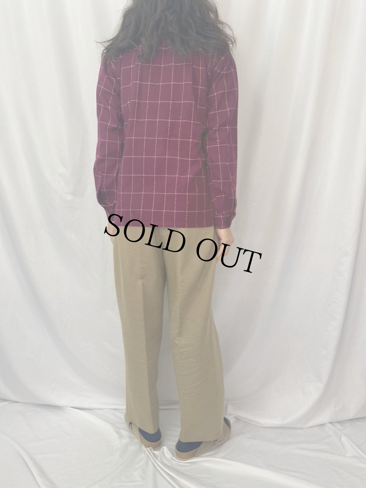 画像4: 50's Weather Wise 格子柄 "ハンドステッチ" オープンカラーウールシャツ (4)