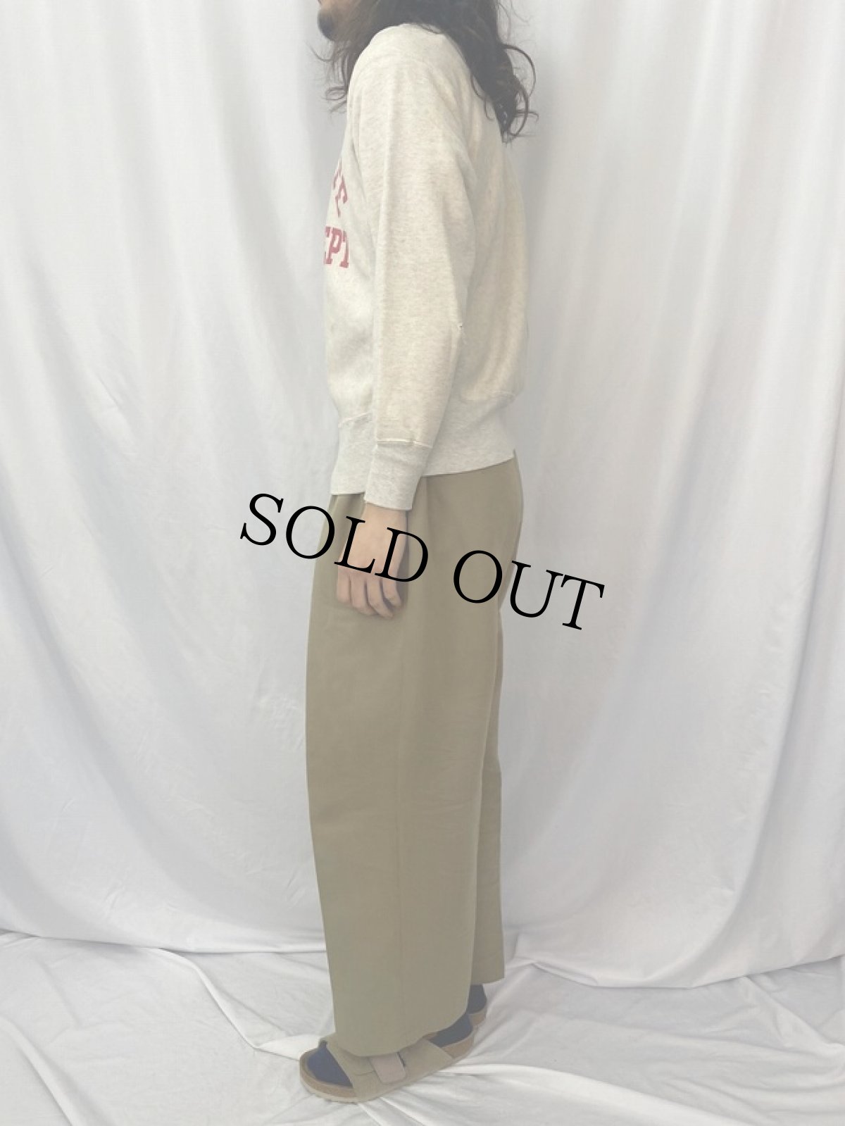 画像3: 50's Champion タタキタグ USA製 "OHIO STATE ATHLETIC DEPT" 染み込みプリント 2トーンスウェット S (3)