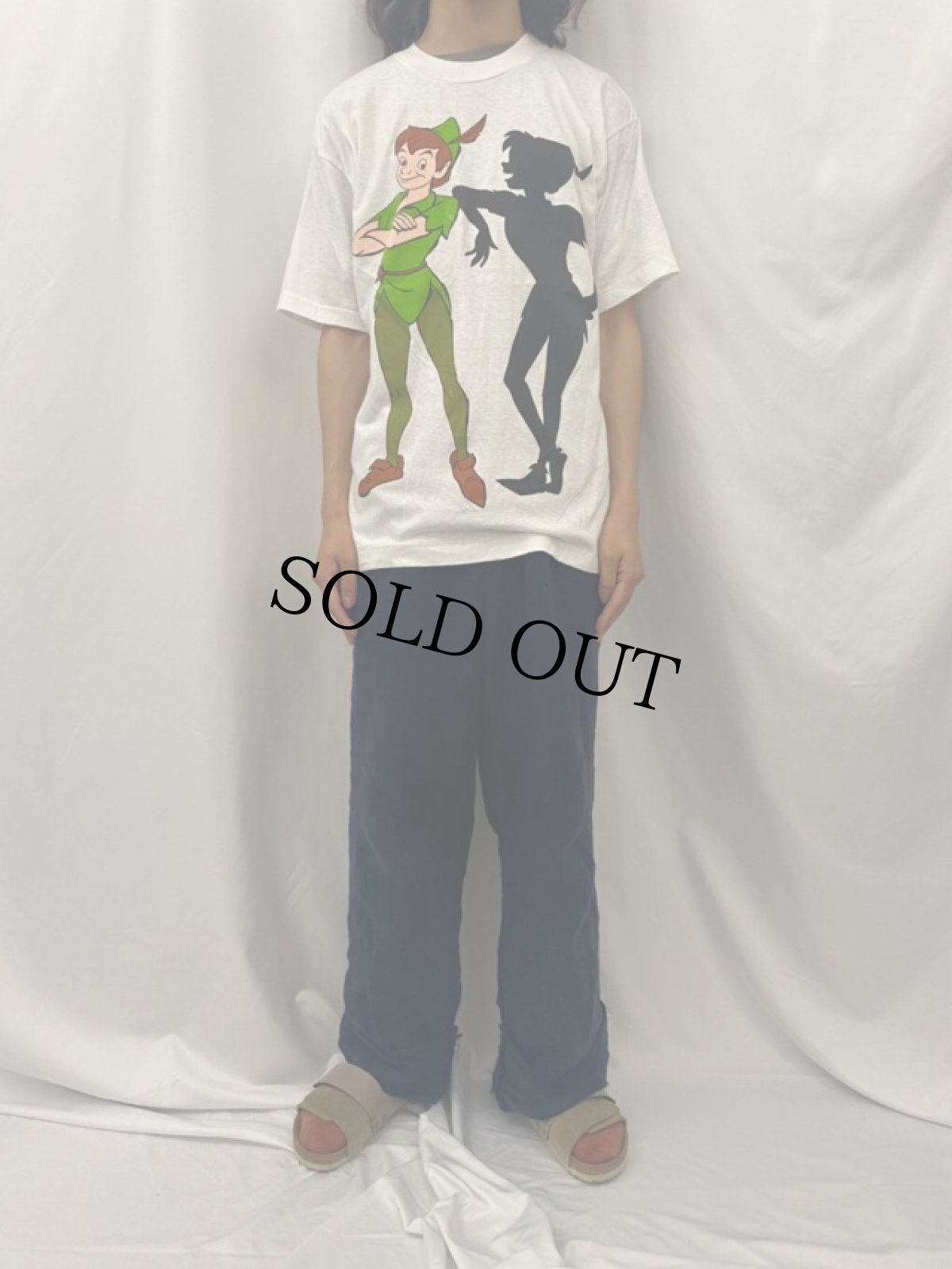 画像2: 90's Disney "Peter Pan" キャラクタープリントTシャツ L (2)