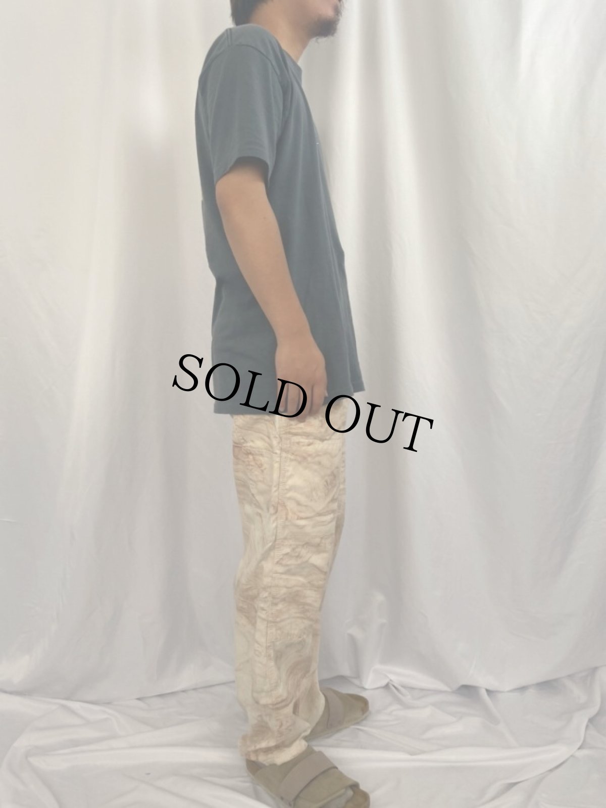 画像3: マーブル染め コットンペインターパンツ W31 (3)