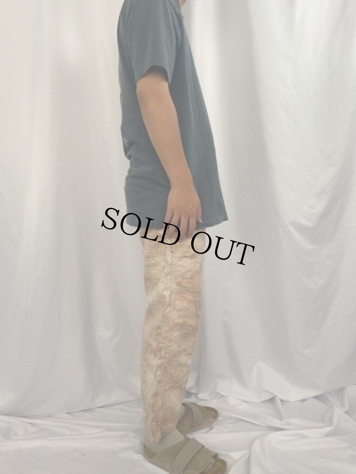 画像3: マーブル染め コットンペインターパンツ W29 (3)