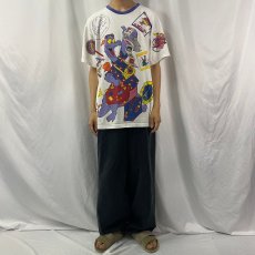 画像2: 90's Disney USA製 フィグメント キャラクターマルチプリント リンガーTシャツ  XLG (2)