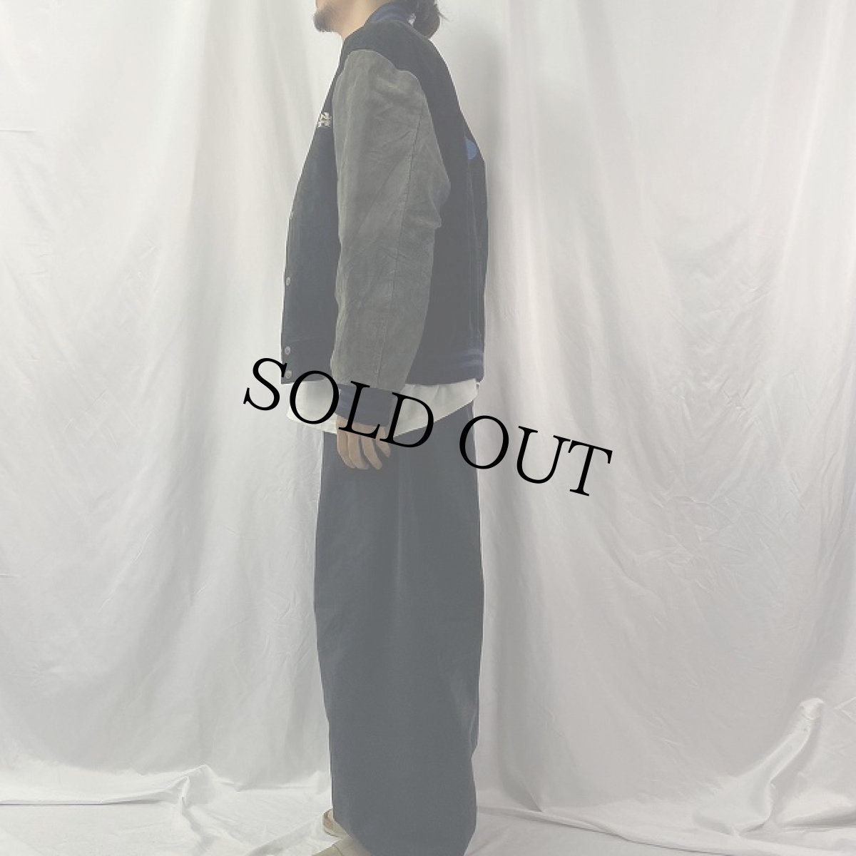 画像3: NO FEAR ロゴ刺繍 スエードレザースタジャン L (3)