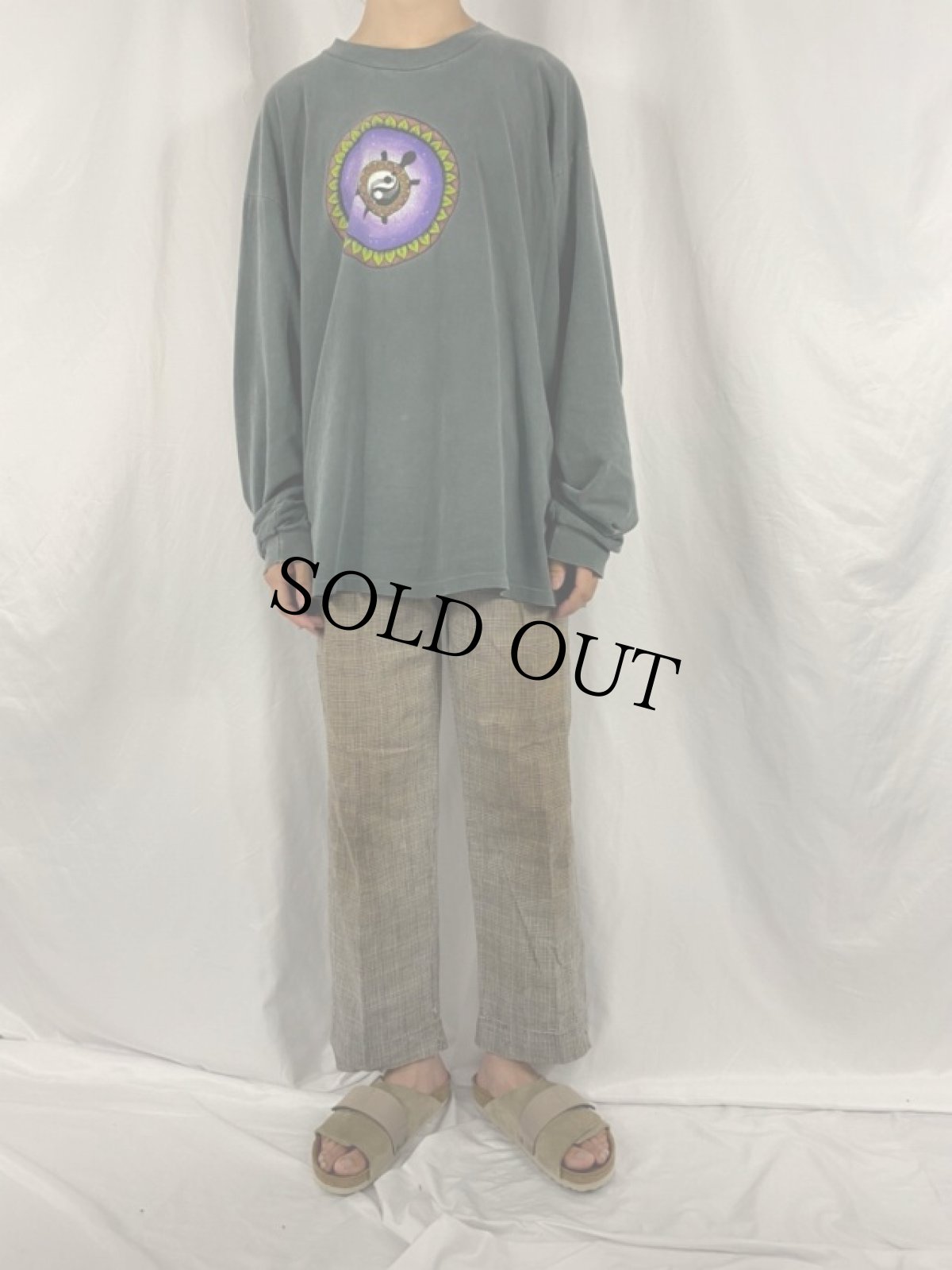 画像2: 30's グレンチェック柄 コットンスラックス W28 (2)