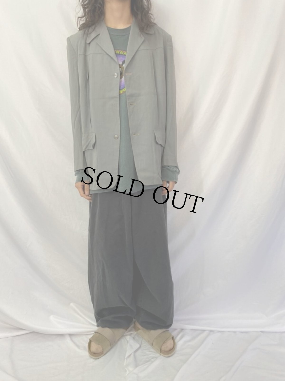 画像2: 50〜60's ギャバジンテーラードジャケット (2)