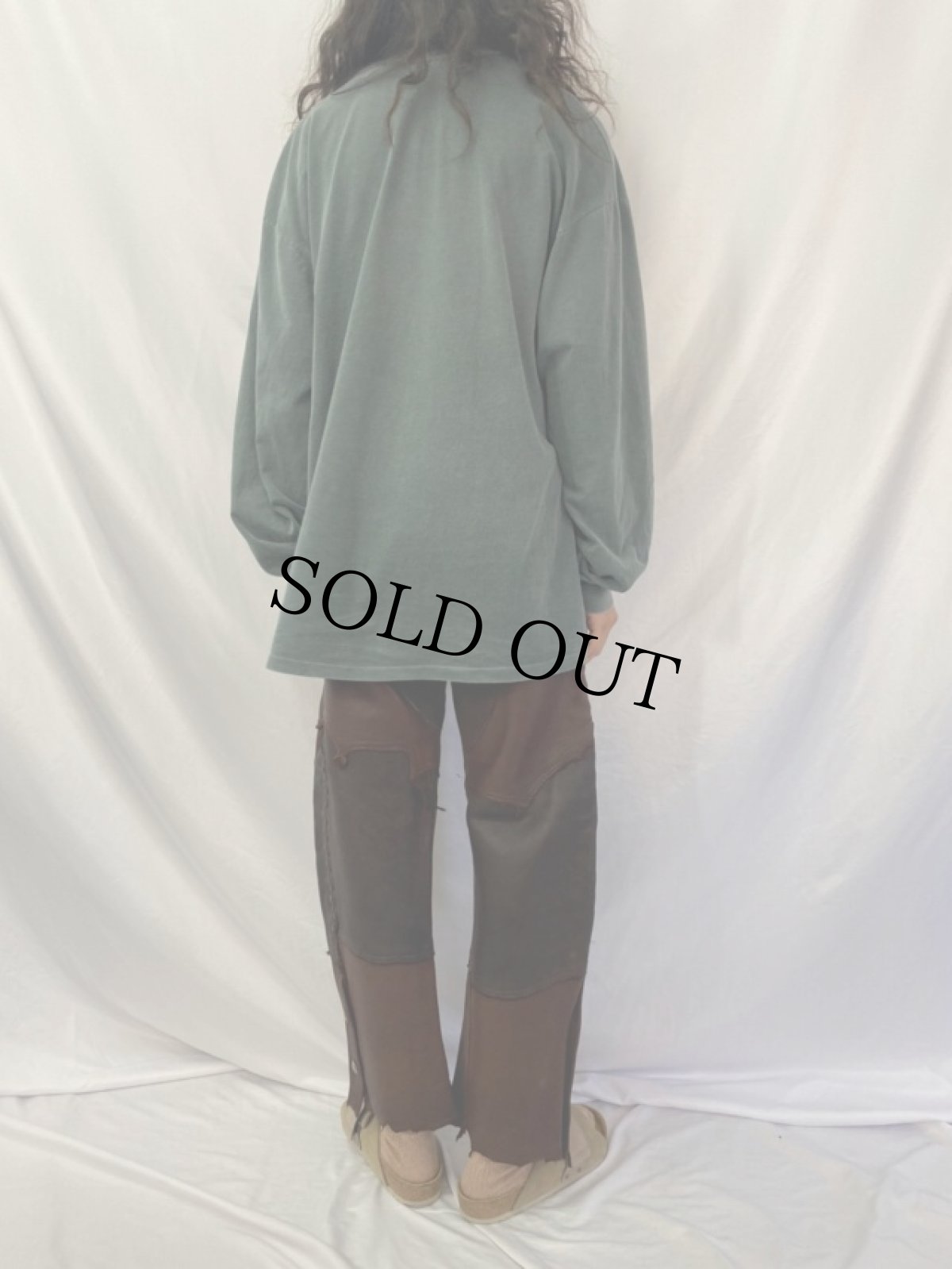 画像4: コインコンチョ付き 切り替えデザインレザーパンツ W30 (4)