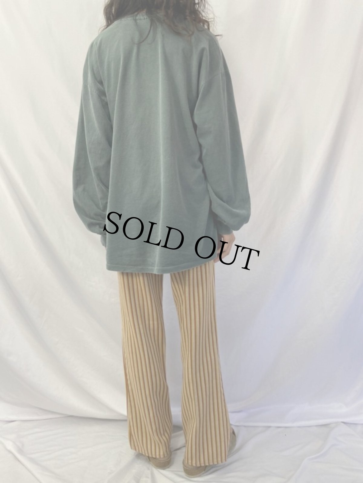 画像4: 70's マルチストライプ柄 フレアスラックス W35 (4)