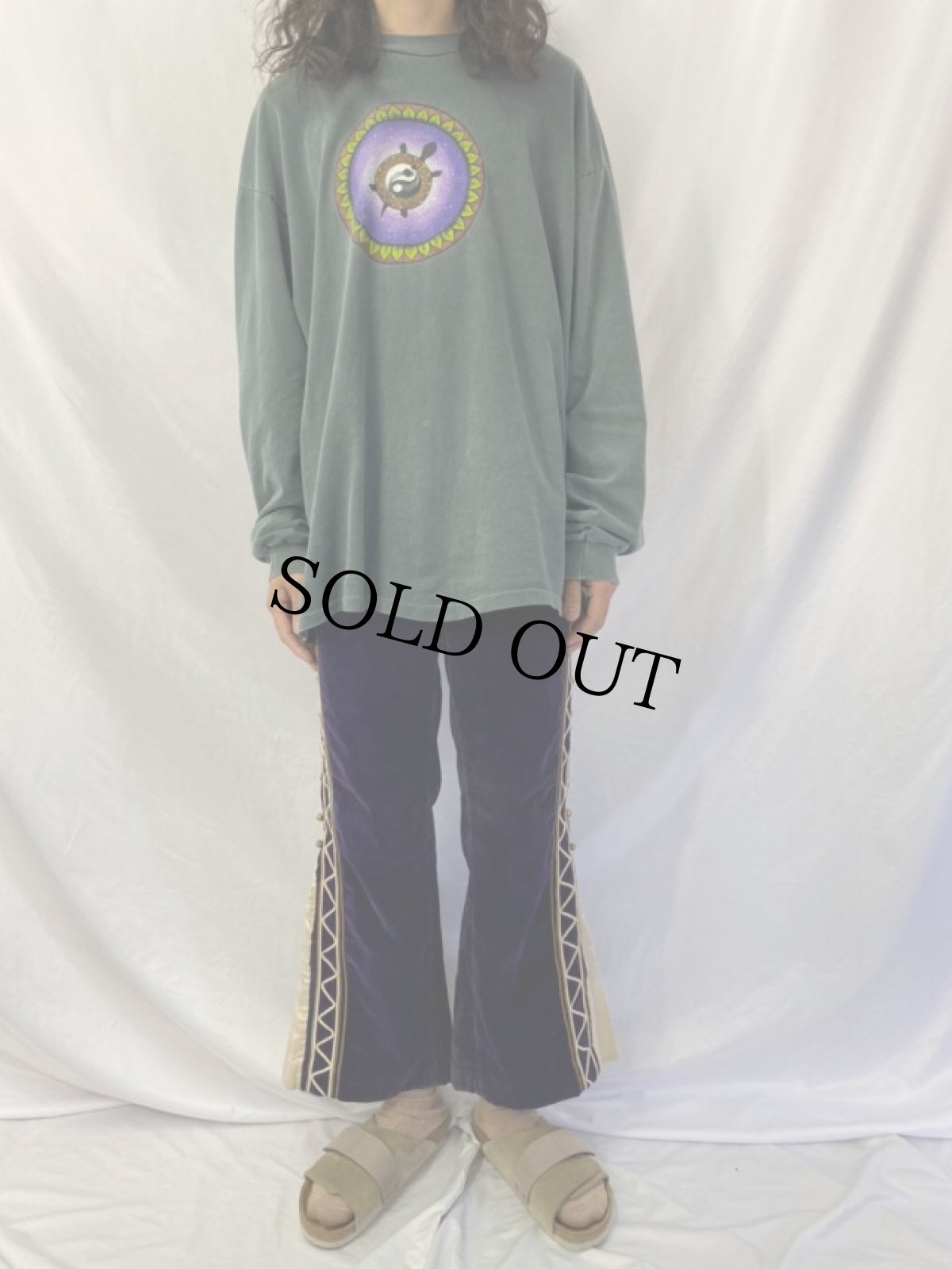 画像2: VINTAGE ベルベット フレア コスチュームパンツ W31 (2)