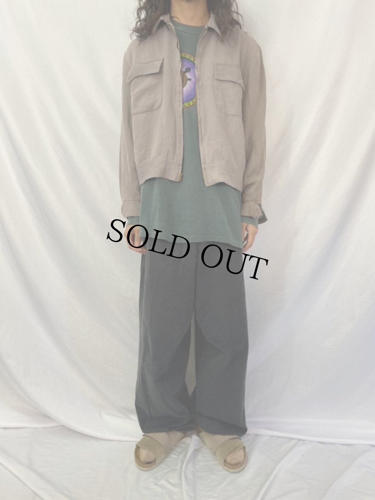 画像2: 50〜60's Milium レーヨンギャバジンジャケット (2)