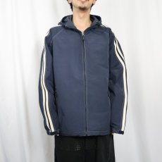画像2: GAP 60/40クロス サイドライン ジップパーカー NAVY L (2)