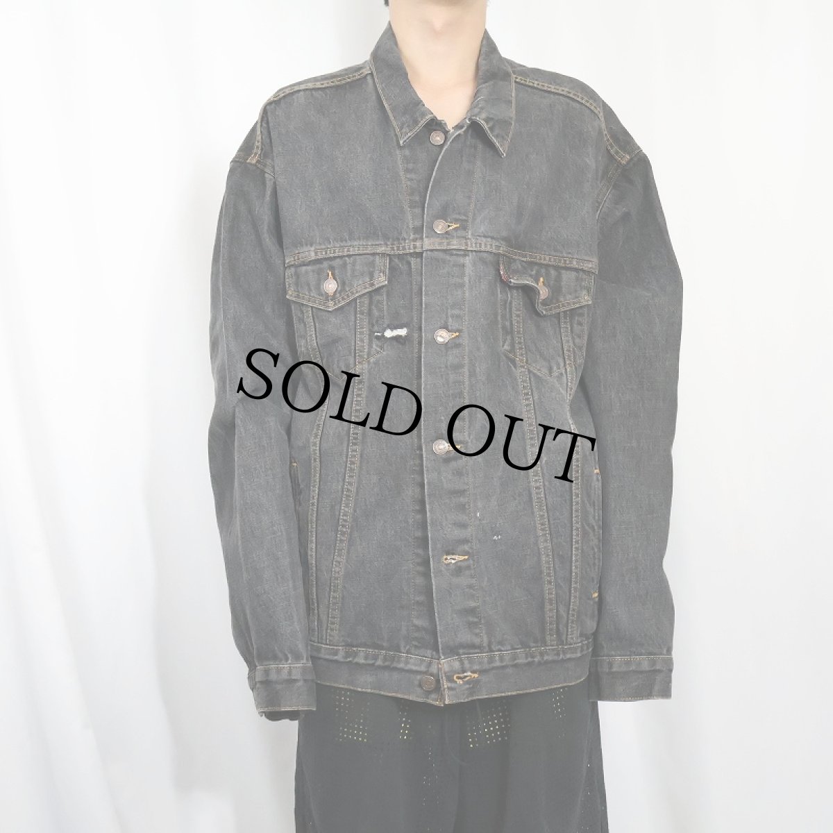 画像2: Levi's 70507-4878 先染め ブラックデニムジャケット XXL (2)