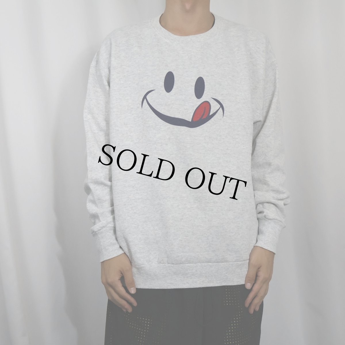 画像2: 90's USA製 スマイルプリントスウェット XL (2)