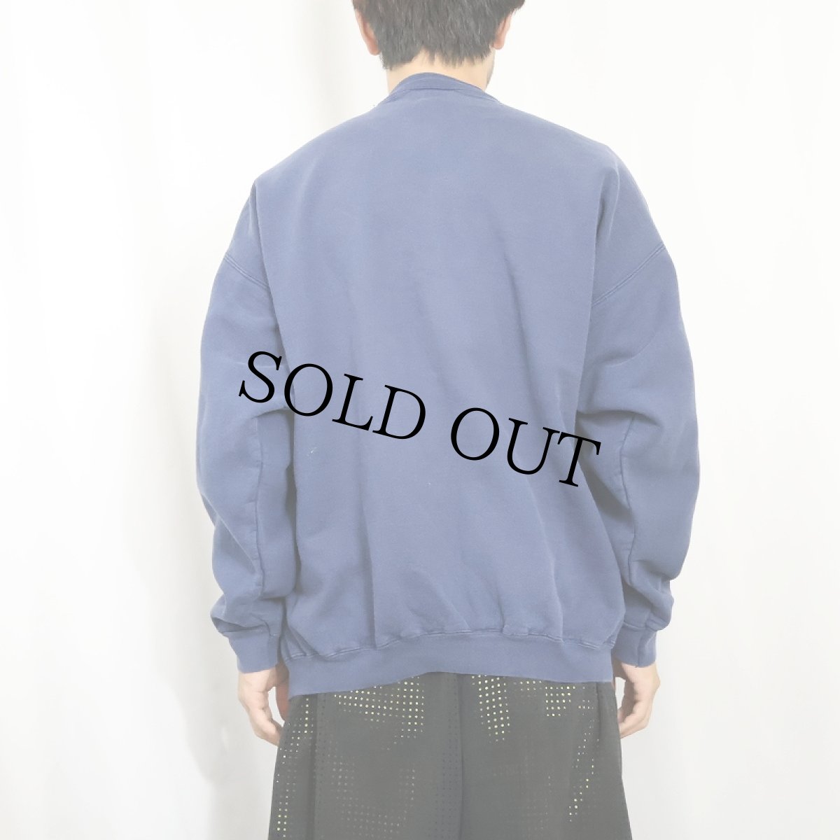 画像3: 90's "FM88 KDHX" 考える人 パロディプリント ラジオスウェット NAVY XL (3)